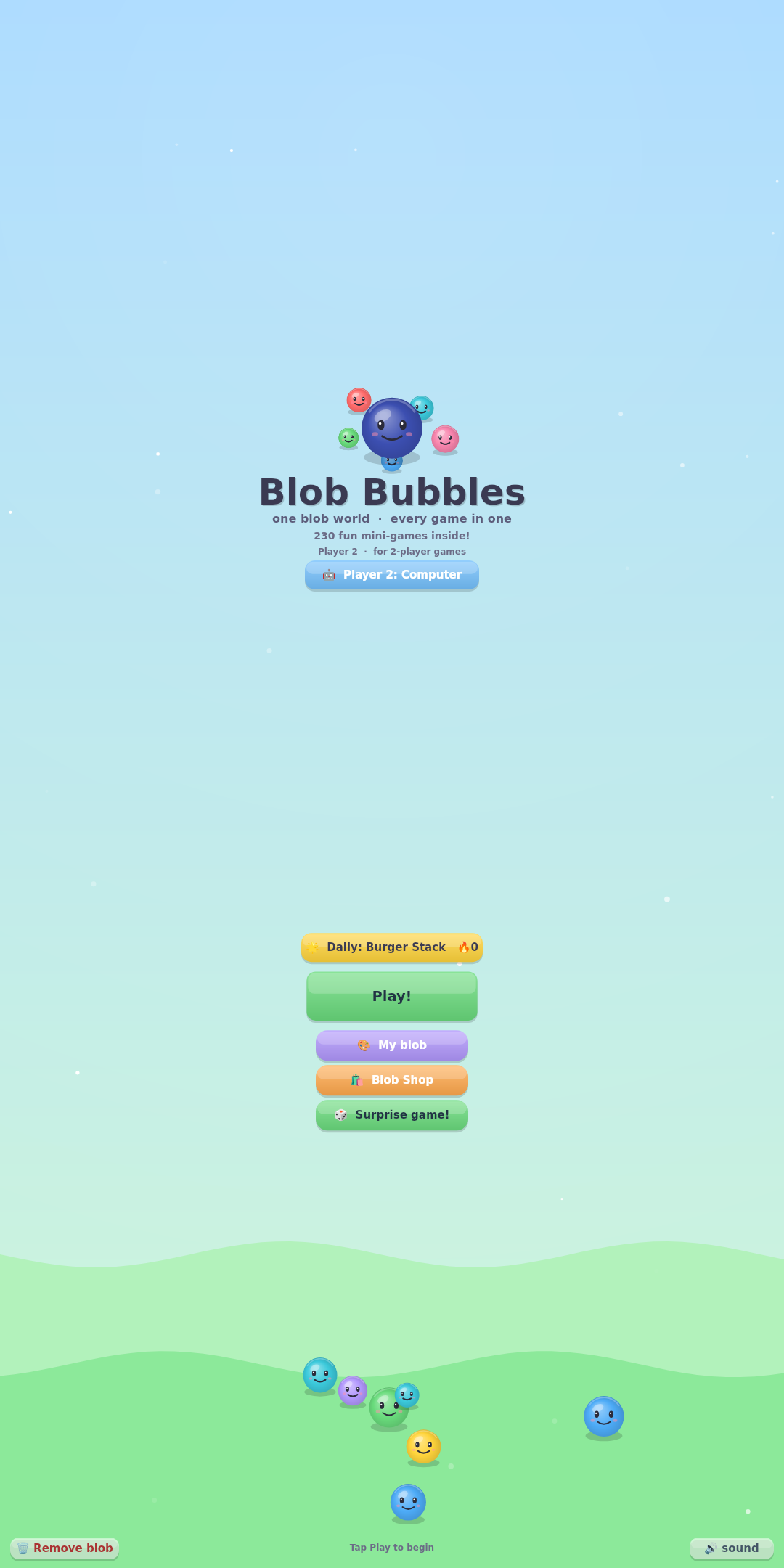Blob Bubbles title screen